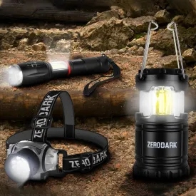 3-Piece Set: ZeroDark Tactical Flashlight, Lantern and Headlamp