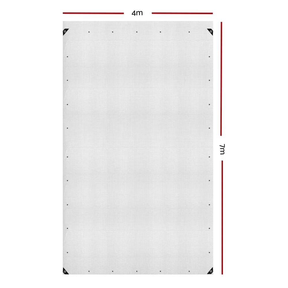 4x7m Tarp Camping Tarps Poly Tarpaulin Heavy Duty Cover 135gsm Clear