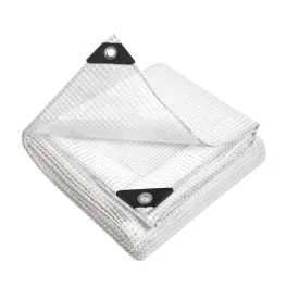4x7m Tarp Camping Tarps Poly Tarpaulin Heavy Duty Cover 135gsm Clear