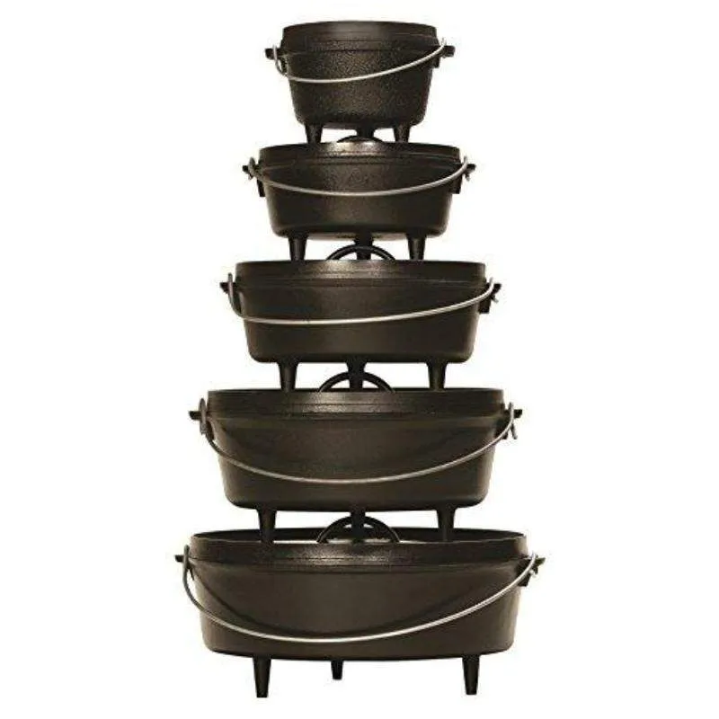 8 Quart Deep Camp Dutch Ovens  Seasoned Cast Iron Camping Stove Cooking Pot