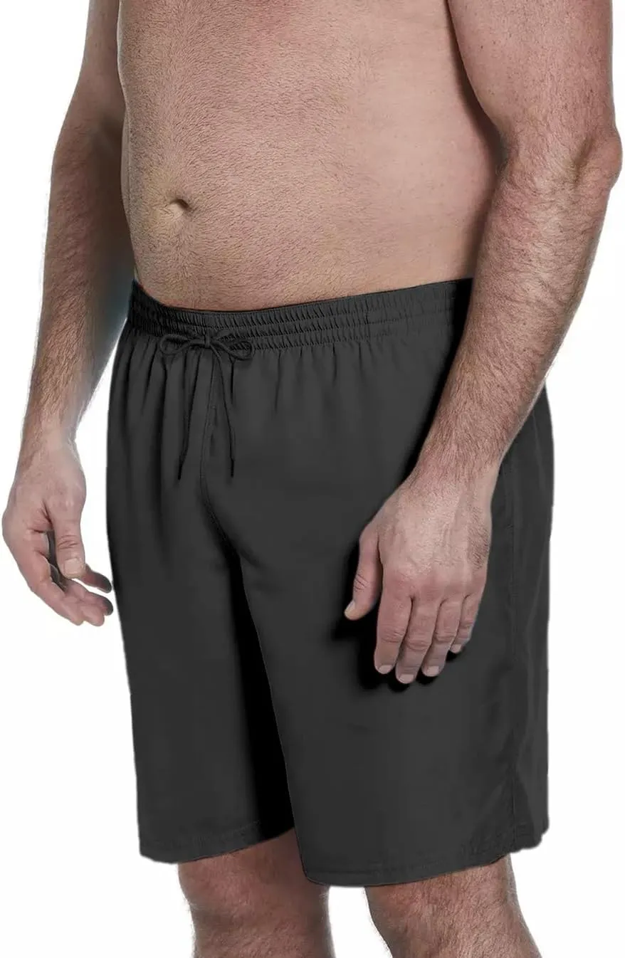 Big and Tall Men's Swim Trunk 8" with Compression Liner 8 Inch Inseam Quick Dry Board Shorts & Zipper Pocket 2XL-9XL