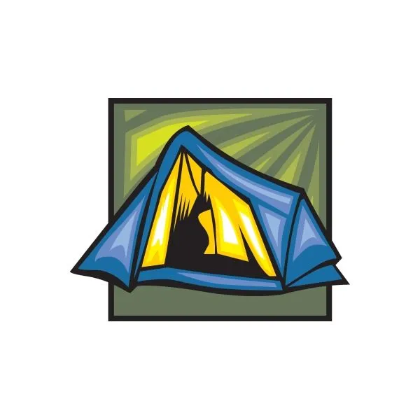Blue Camping Tent Sticker
