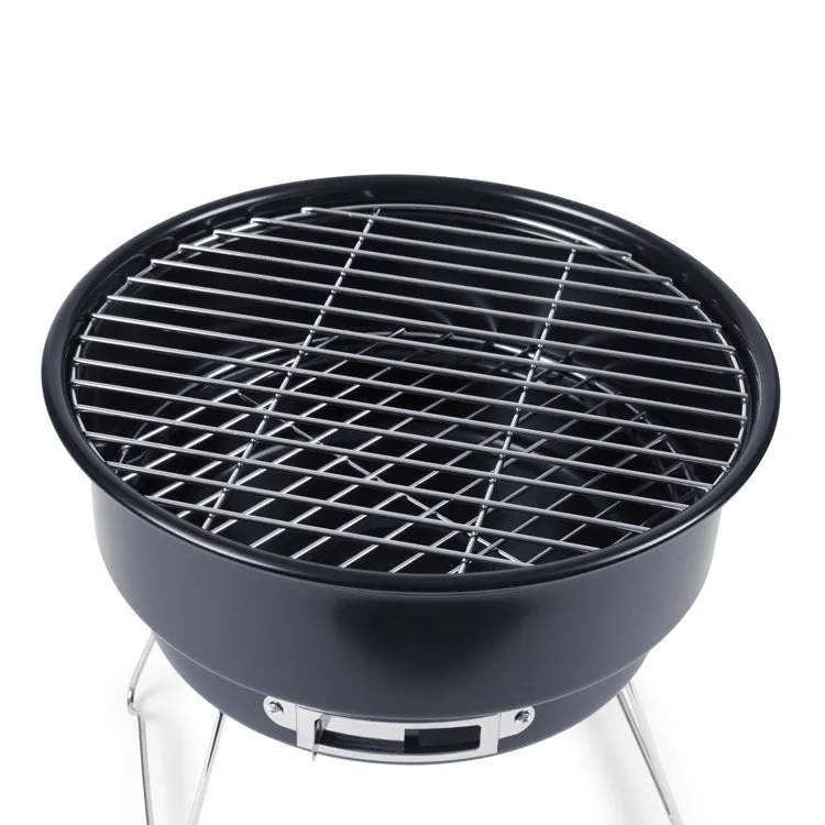 Caliente Portable Charcoal Grill and Cooler Tote, Black with Gray