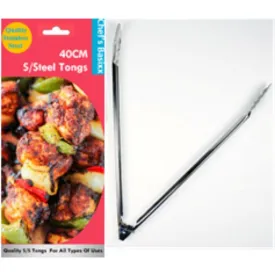 Deluxe Dtainless Steel Tongs - 40cm
