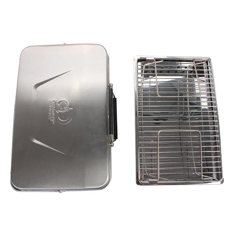 DISCOVERY ADVENTURES CHARCOAL GRILL FOLDING BBQ GRILL PORTABLE BARBECUE  FOR OUTDOOR