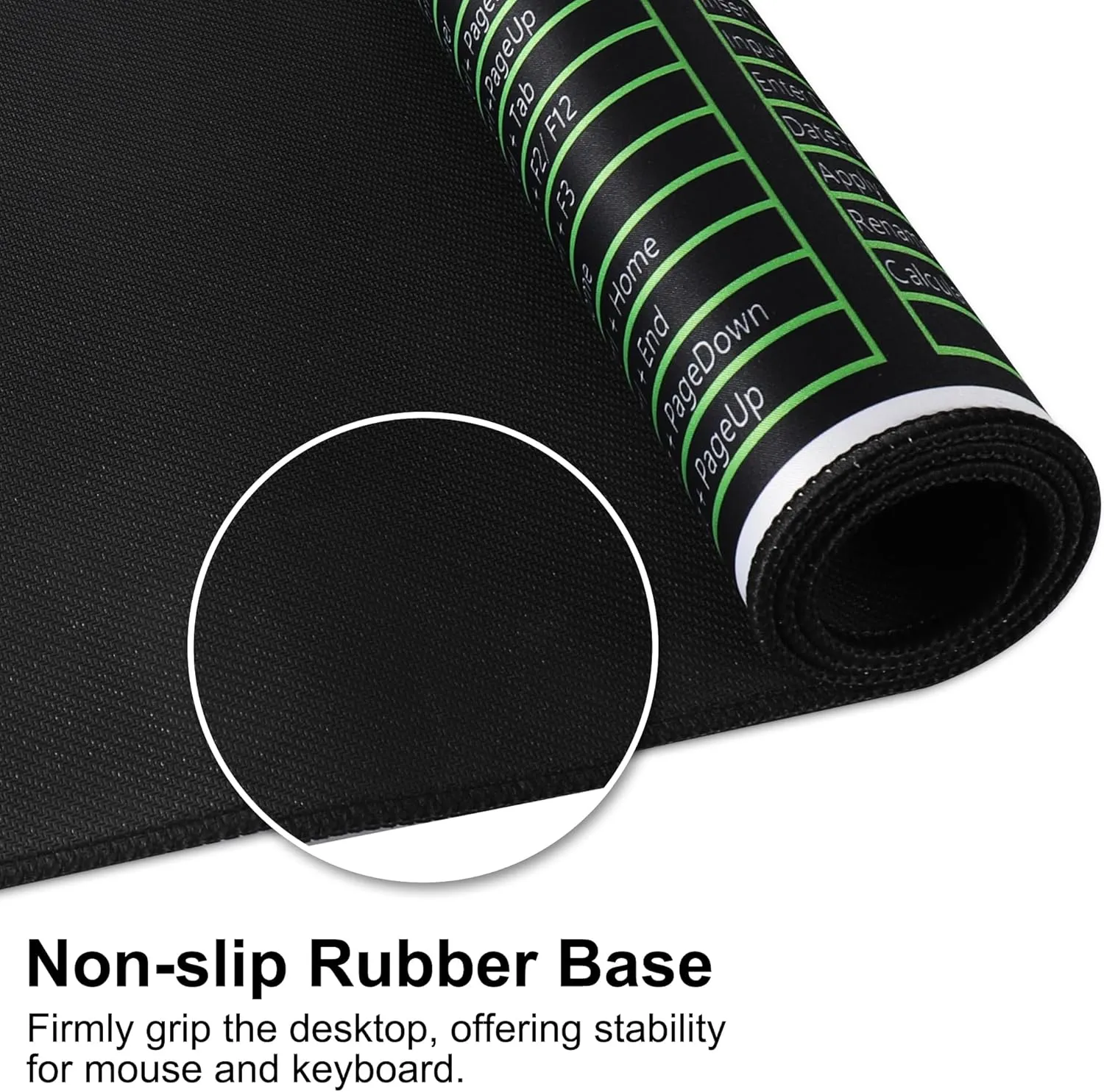 Excel Cheat Sheet Desk Pad,Excel Mouse Pad Shortcuts,Large XXL Mouse pad Gaming|Desk mat for Keyboard and Mouse| Non-Slip Computer mat with excel Shortcuts,PC Office Spreadsheet Keyboard Mat