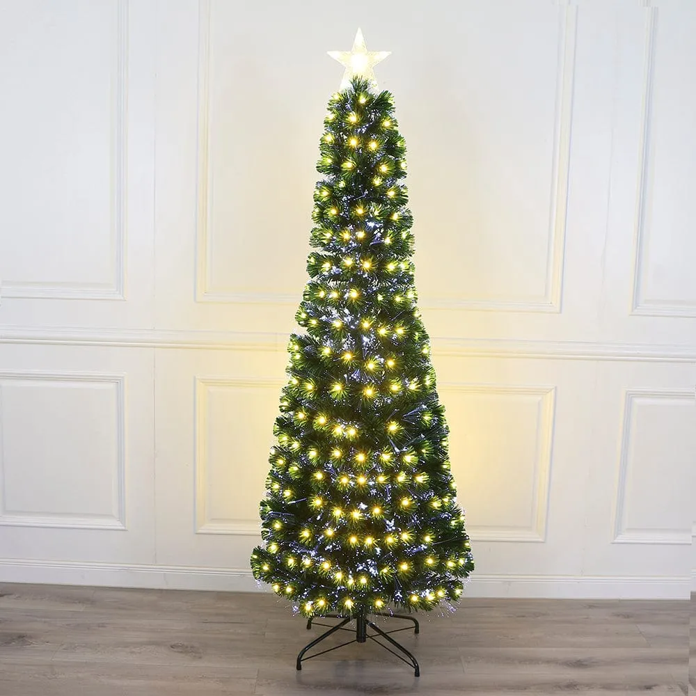 Fibre Optic Slim Tree with Warm LEDs and Cool Tips (1.8m)