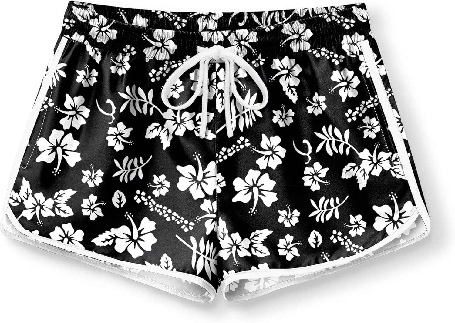 Girls 4th of July Summer Elastic Waist Beach Swim Shorts Quick Dry American Flag Swim Trunks with Pockets 5-14 Years