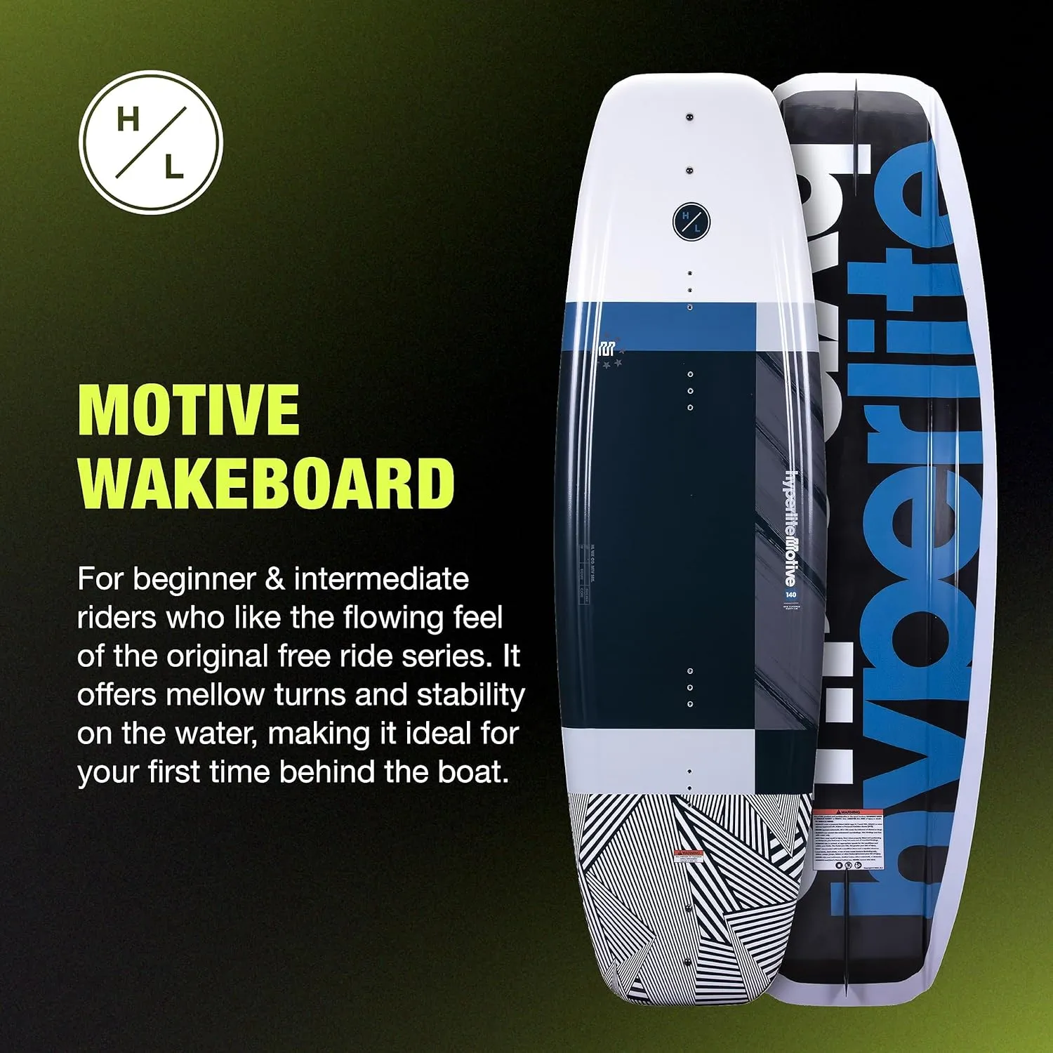 Hyperlite Motive Wakeboard   Frequency Bindings Wakeboard Package - Perfect for Beginner to Intermediate Riders