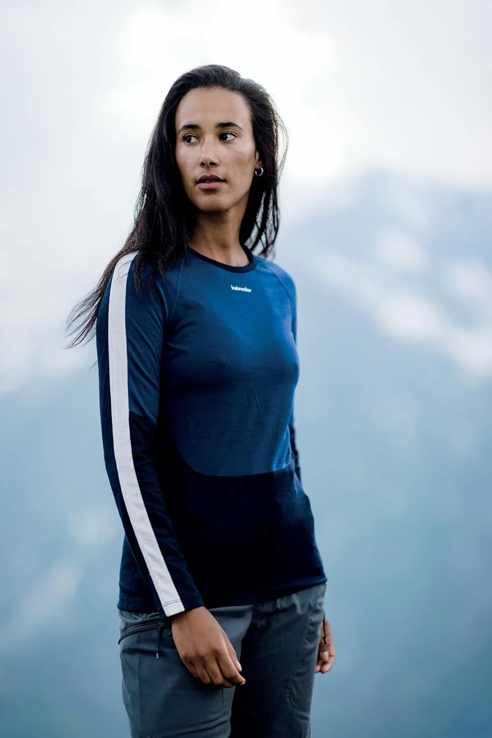 Icebreaker Merino Women's 200 Senebula Shirts, Long Sleeve Crew, 100% Pure Merino Wool Base Layer