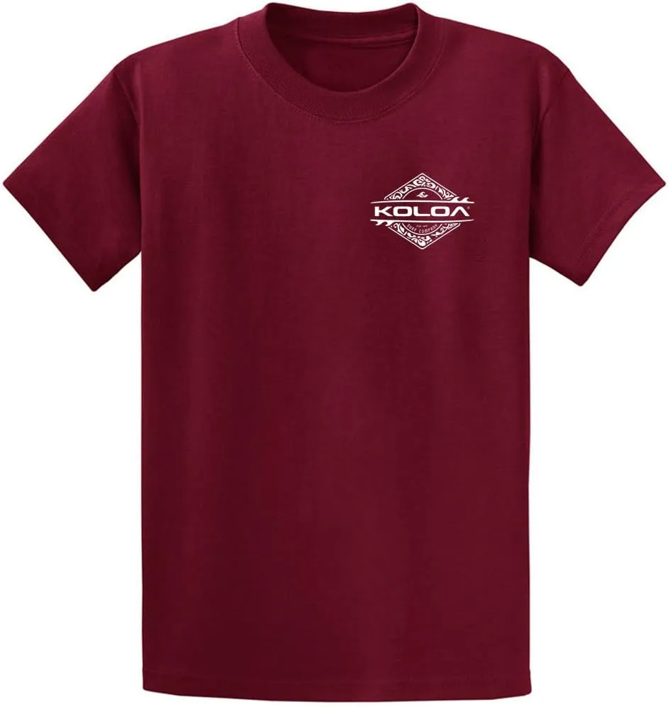 Koloa Surf Diamond Thruster Surfboards Logo Cotton T-Shirts in Reg, Big and Tall