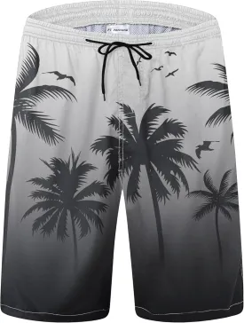 Mens Swim Trunks Quick Dry Board Shorts with Mesh Lining, Breathable Fit Hawaii Beach Shorts Swimwear Bathing Suits