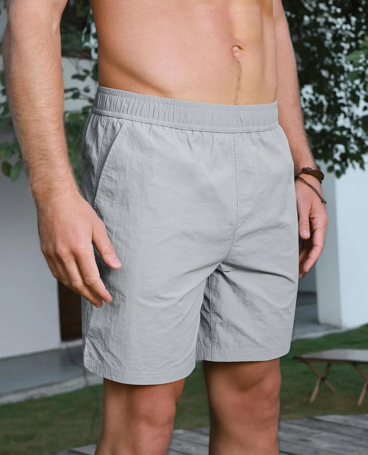Milin Naco Mens Swim Trunks 7" 2 in 1 Compression Liner Quick Dry 4 Pockets Beach Shorts Swimwear for Men Bathing Suit