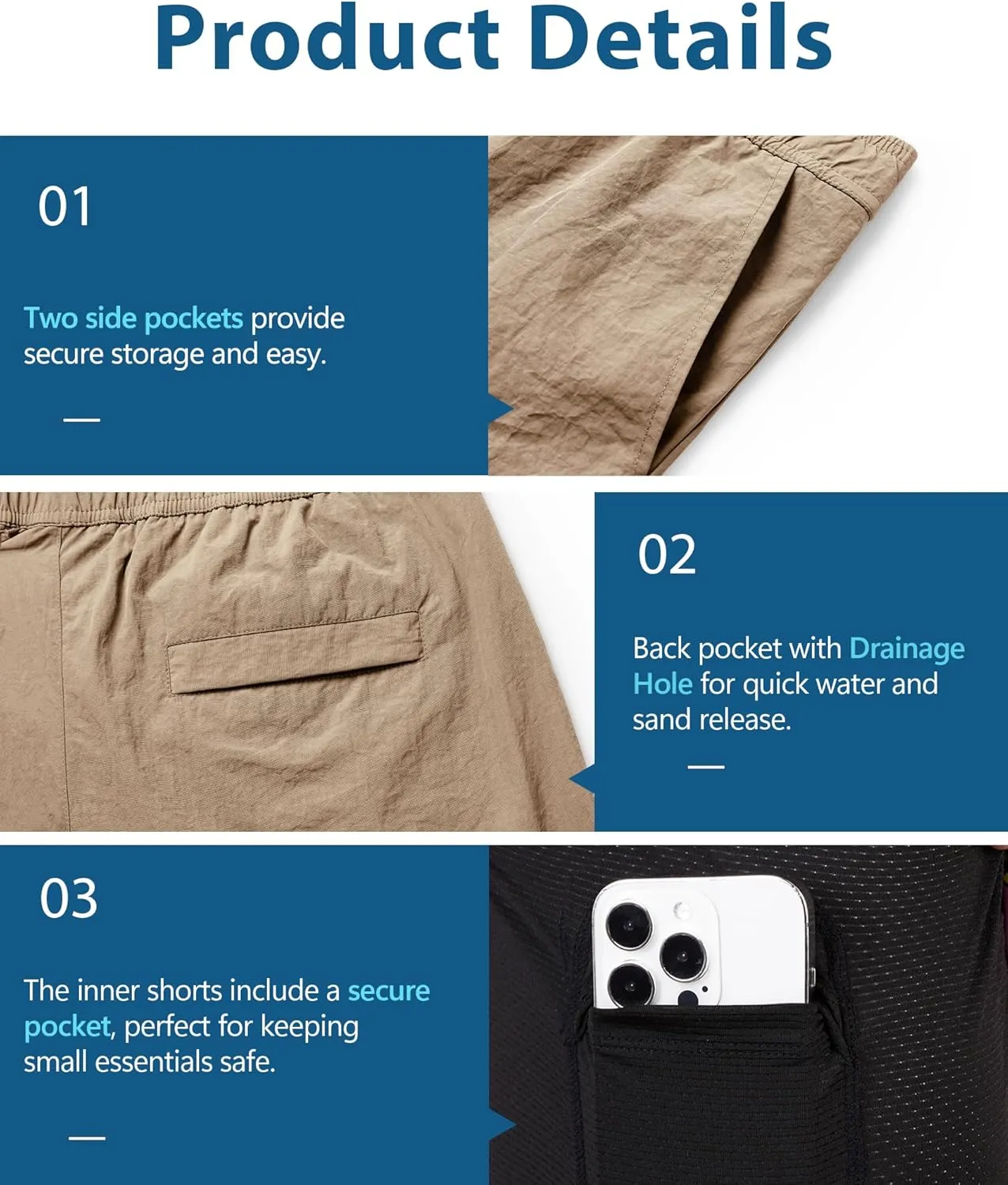 Milin Naco Mens Swim Trunks 7" 2 in 1 Compression Liner Quick Dry 4 Pockets Beach Shorts Swimwear for Men Bathing Suit