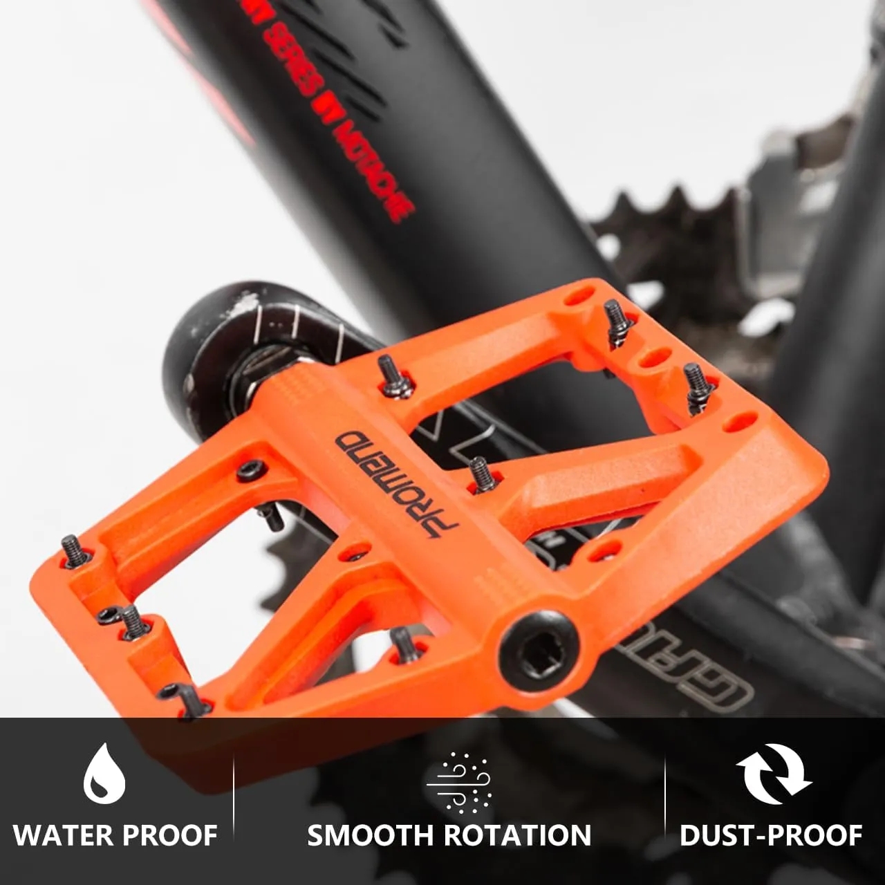 Mountain Bike Pedals - Durable Nylon DU Bearing Platform Pedals for MTB and BMX
