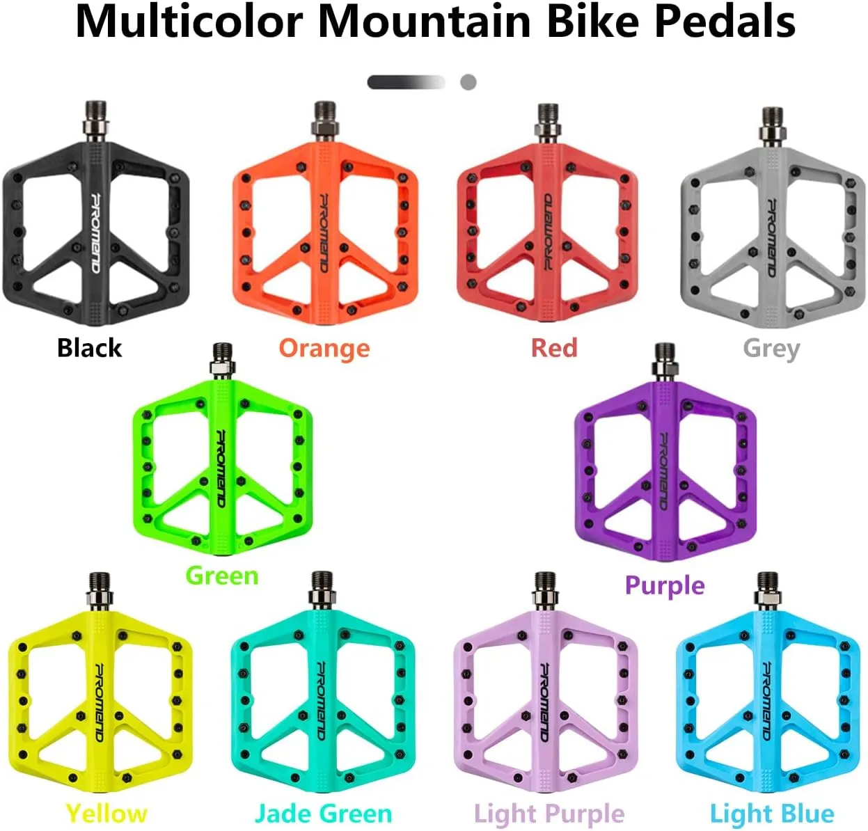 Mountain Bike Pedals - Durable Nylon DU Bearing Platform Pedals for MTB and BMX
