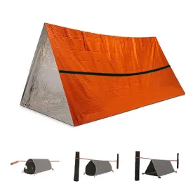 Orange Emergency Shelter Tents Waterproof Thermal Blanket Camping SOS Shelter Aluminum Tent