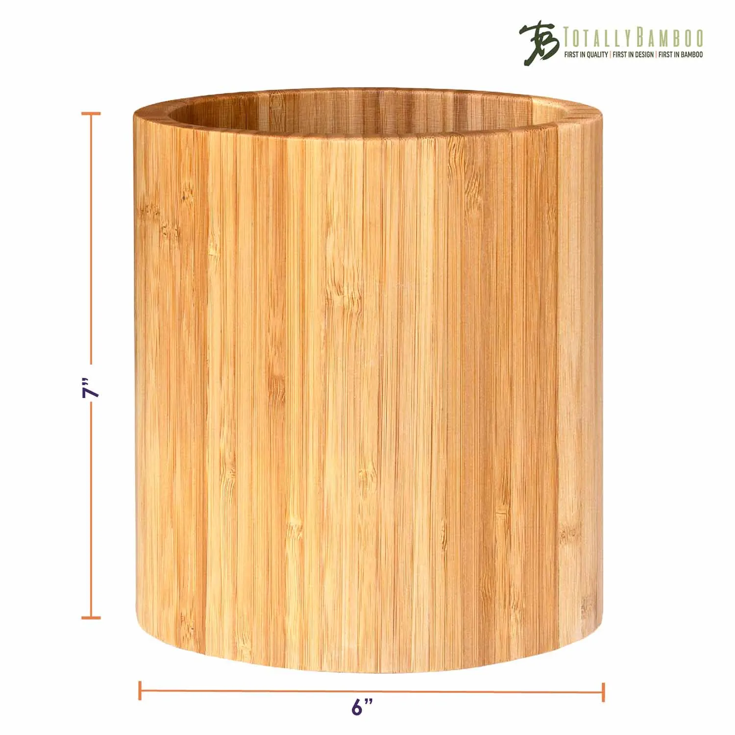 Oval-Shaped Bamboo Kitchen Utensil Holder