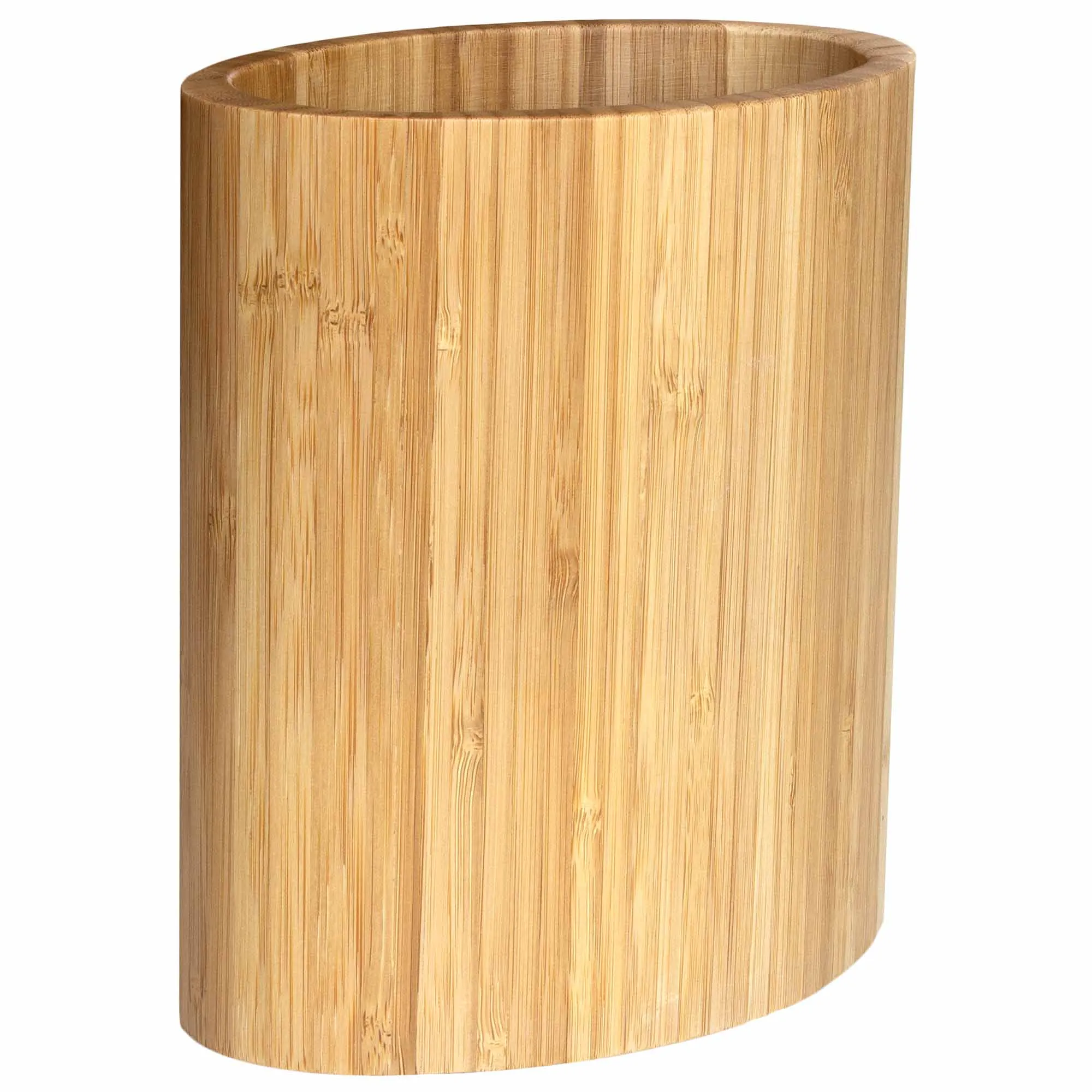Oval-Shaped Bamboo Kitchen Utensil Holder