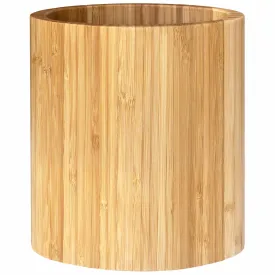 Oval-Shaped Bamboo Kitchen Utensil Holder