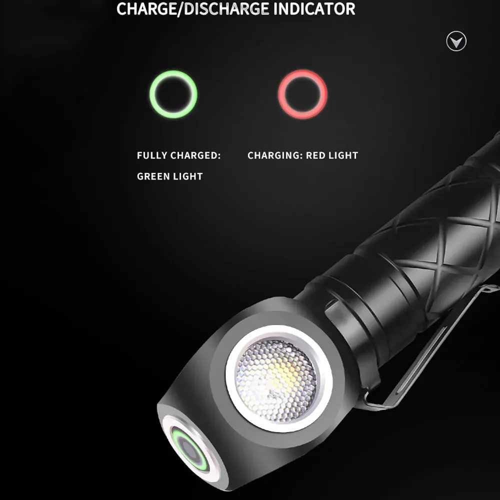 P8 LED flashlight Portable 18650 USB Rechargeable headlamp with magnet Adjustable Powerful Portable Torch 3 Mode Flash Headlight