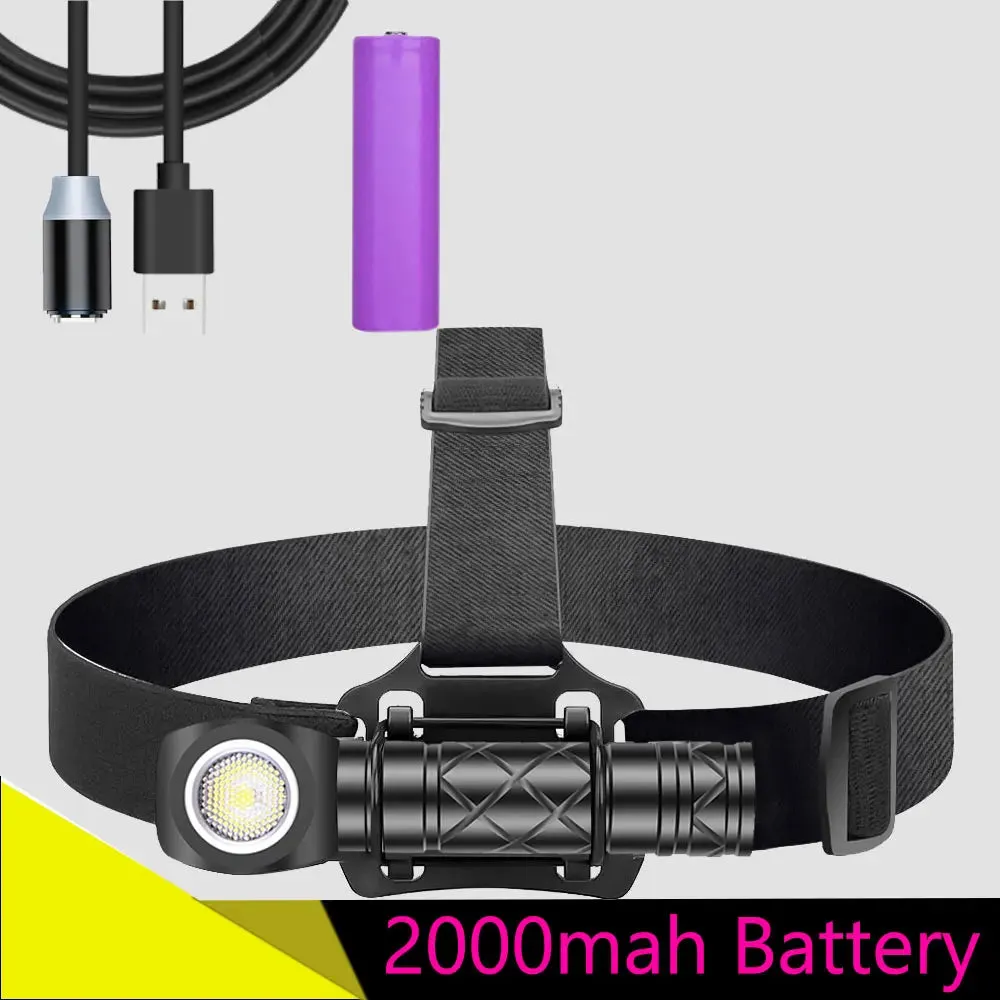 P8 LED flashlight Portable 18650 USB Rechargeable headlamp with magnet Adjustable Powerful Portable Torch 3 Mode Flash Headlight