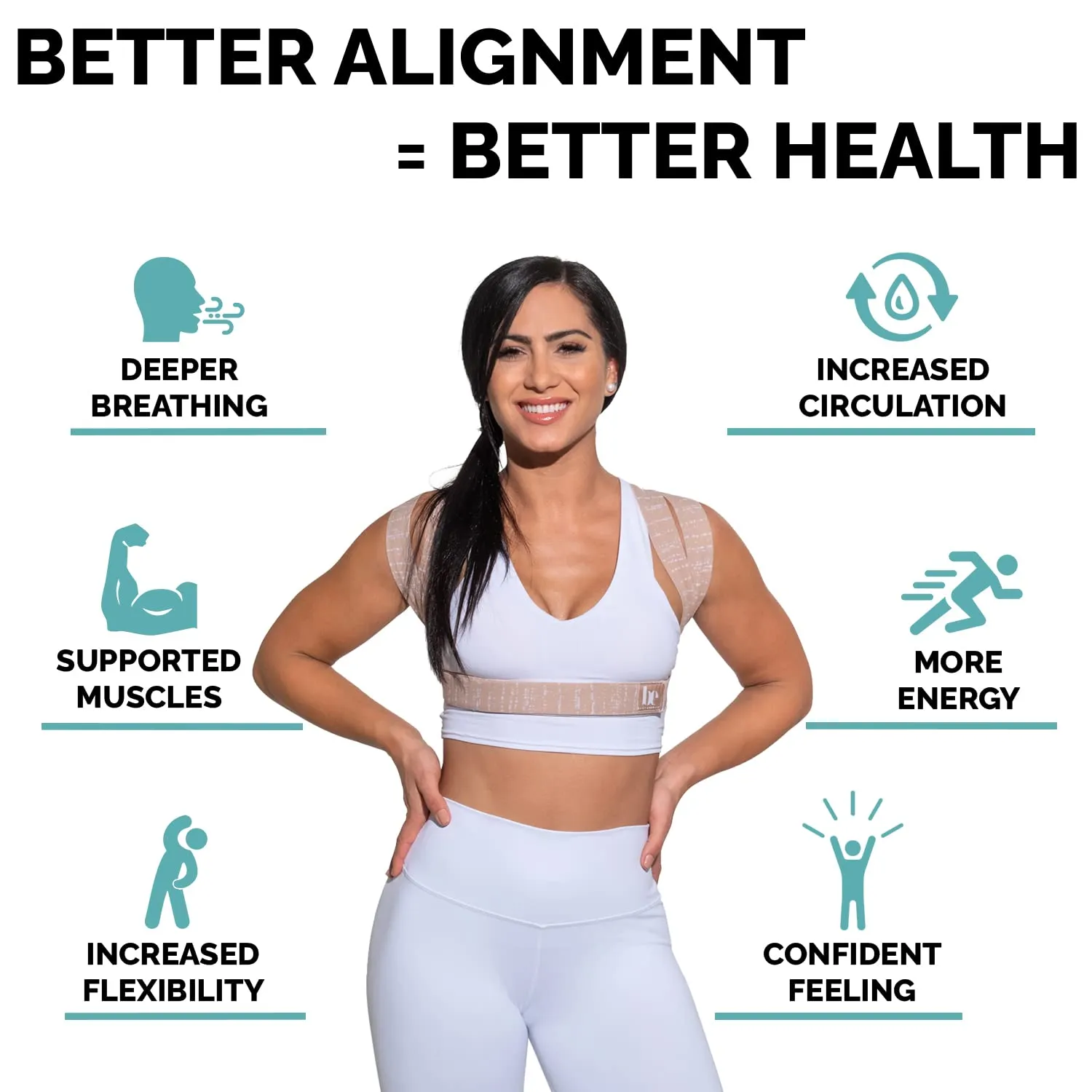 Posture Corrector for Women and Men - Made in USA - Slim and Adjustable Shoulder Brace - Back Brace for Back Pain Relief - Sand Drizzle XL