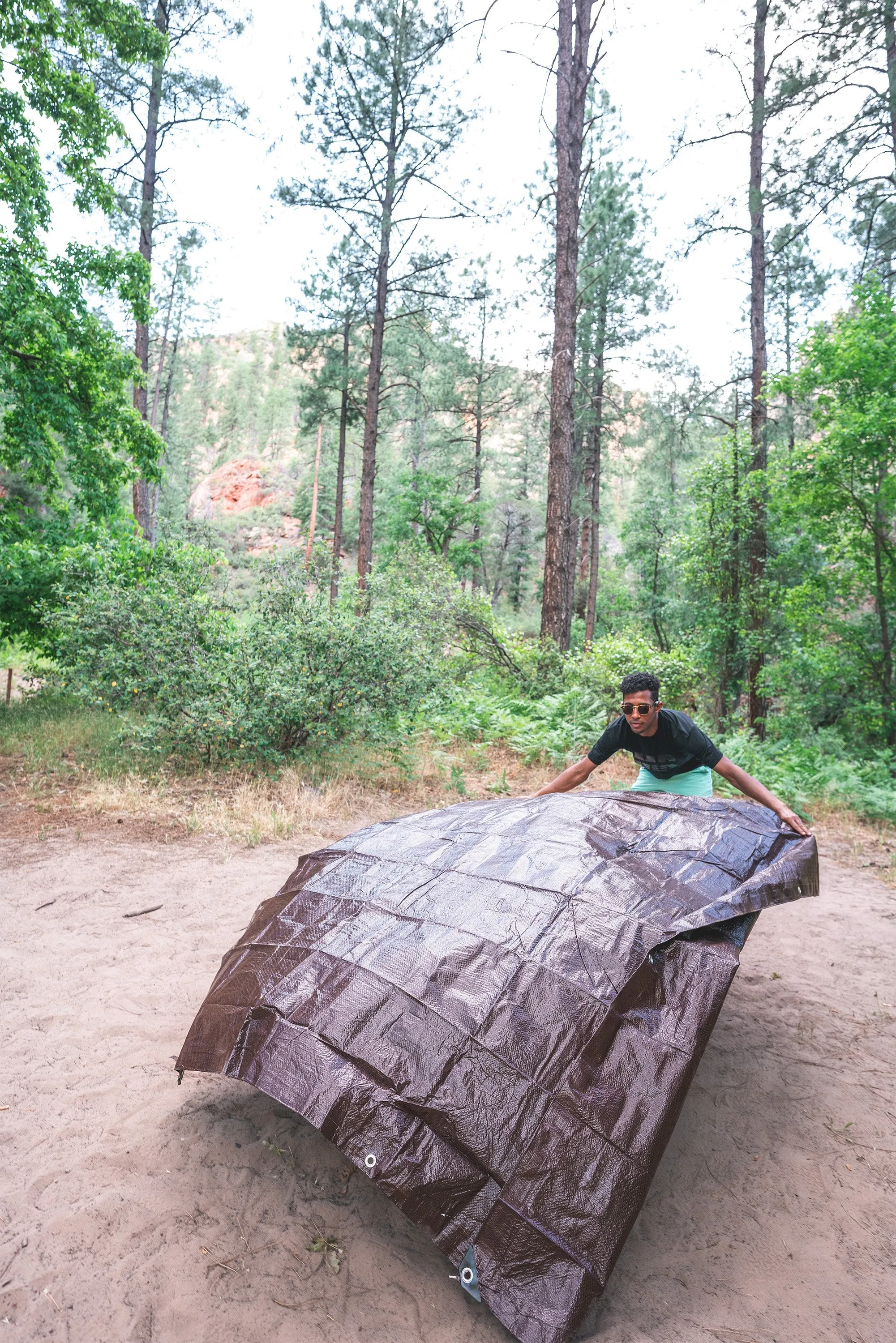 Rip Stop Tarp - 6 Ft X 8 Ft - Brown- Standard Duty