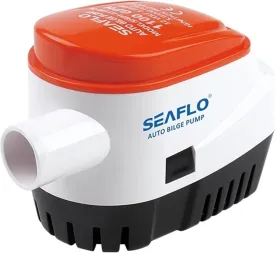 SEAFLO 06 Series Automatic Submersible Bilge Pump - 1100 GPH, 12V, 1-1/8"" Outlet, 4-Year Warranty! Built-In Float Switch, Snap-Off Strainer, Compact for Marine Boat Yacht, CE & Rohs Certified