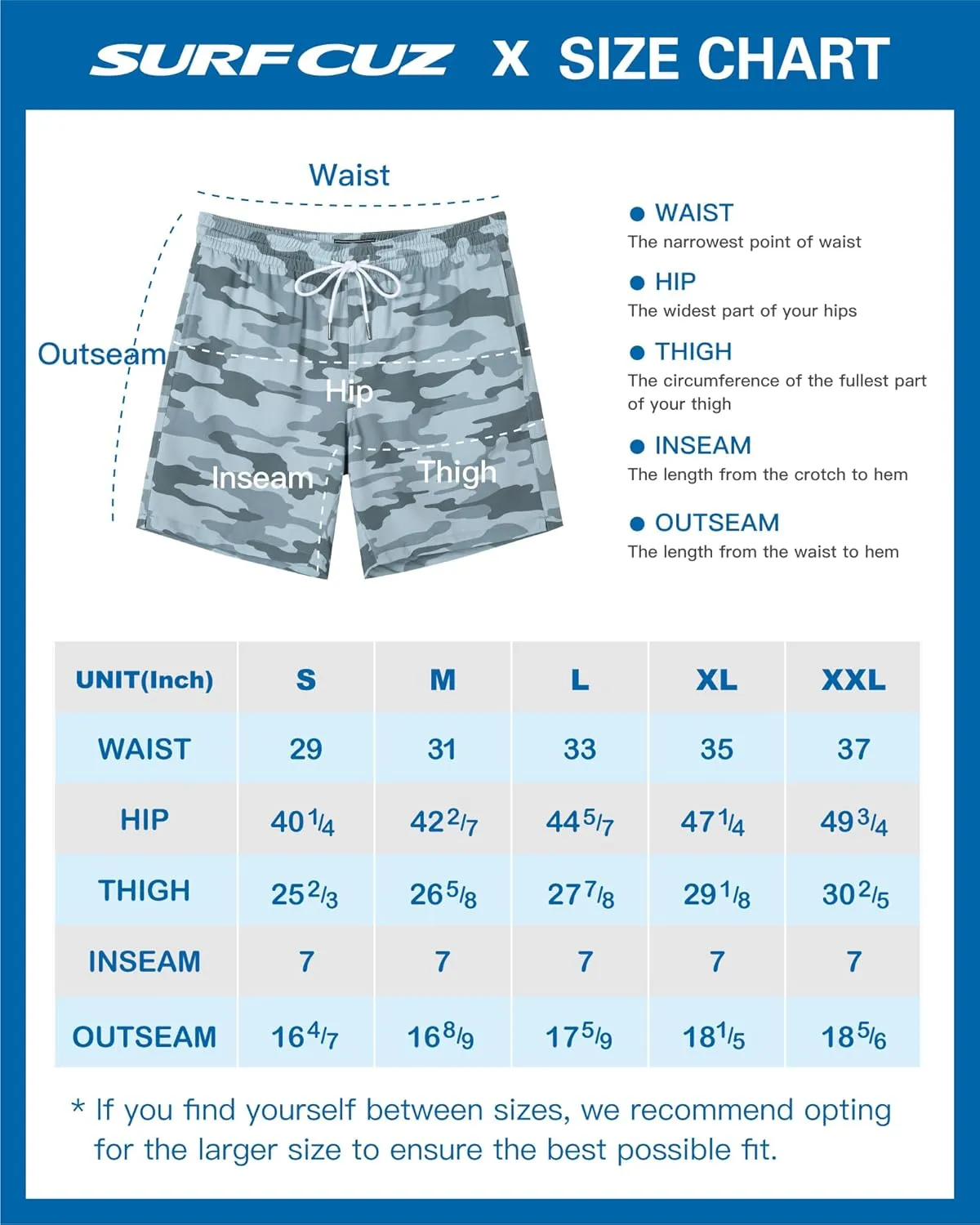 SURF CUZ Mens Swim Trunks with Compression Liner Quick Dry Swim Shorts 7" Swimming Trunks Stretch Bathing Suit 7 Inch