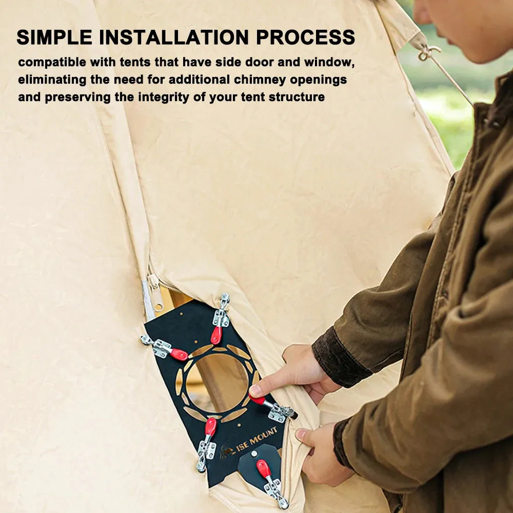 Tent Chimney Anti-Scald Plate Clip-on Stove Jack Camping Tent Protector No-Opening Tent Chimney Guard for Chimneys