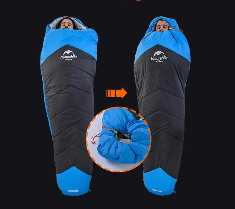 Winter Thickening Mummy Sleeping Bag - Outdoor Camping Warm Sleeping Bag with Compression Sack