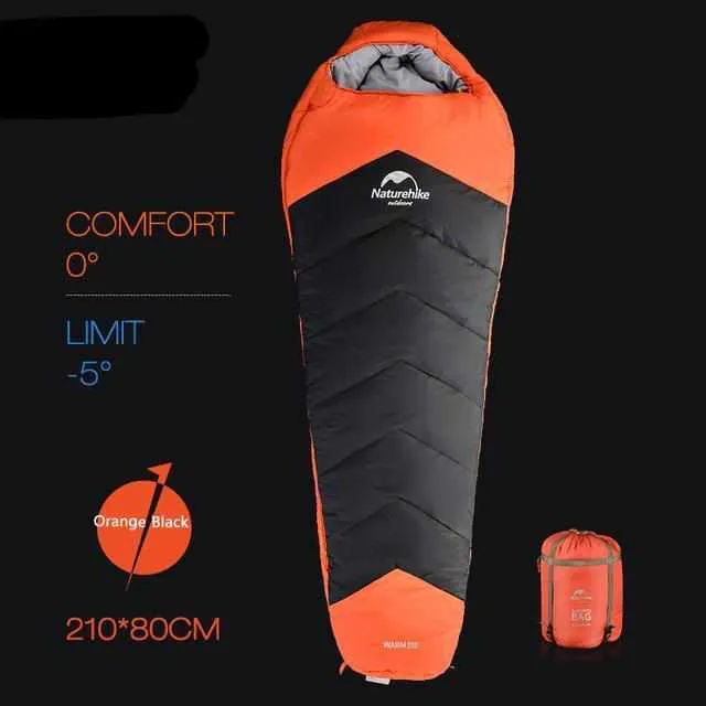 Winter Thickening Mummy Sleeping Bag - Outdoor Camping Warm Sleeping Bag with Compression Sack