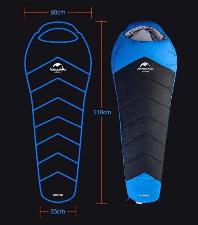 Winter Thickening Mummy Sleeping Bag - Outdoor Camping Warm Sleeping Bag with Compression Sack
