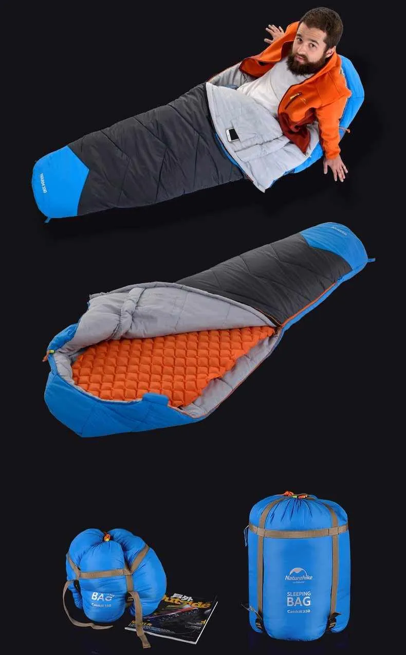 Winter Thickening Mummy Sleeping Bag - Outdoor Camping Warm Sleeping Bag with Compression Sack