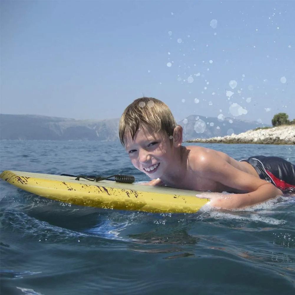 WOOWAVE Bodyboard 33-inch/36-inch/41-inch Super Lightweight Body Board with Coiled Wrist Leash, Swim Fin Tethers, EPS Core and Slick Bottom, Perfect Surfing for Kids Teens and Adults