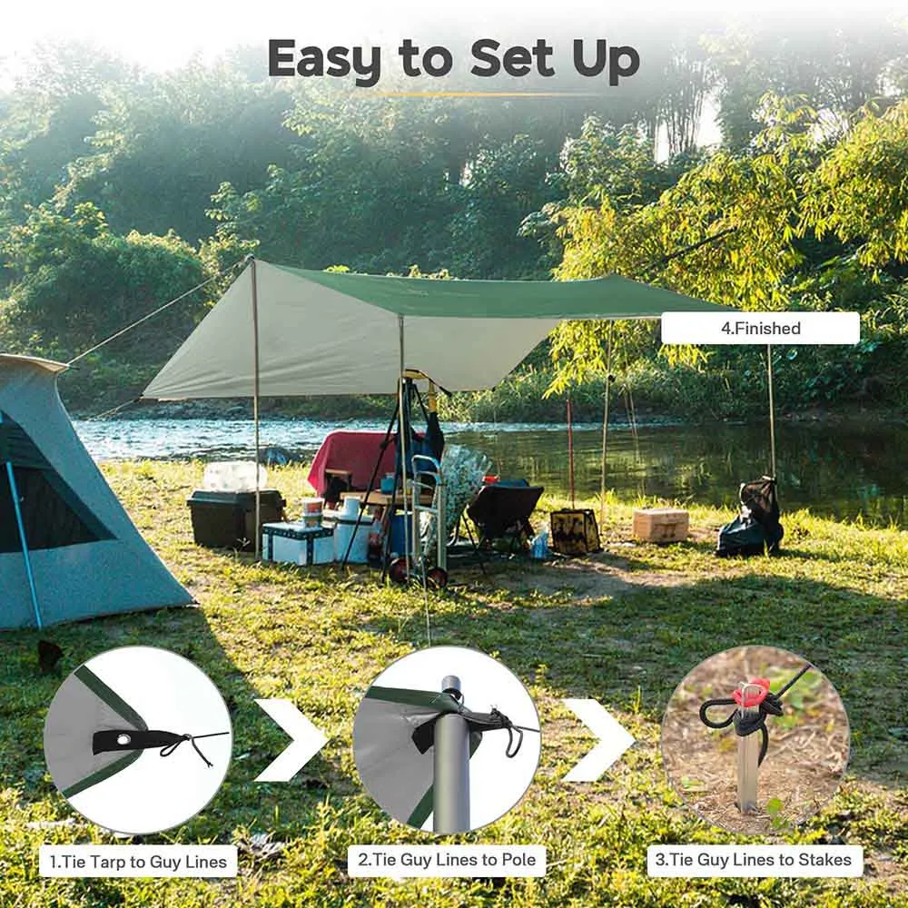 Yescom Camping Tarp Rain Shelter 10x10ft UV50  PU3,000mm